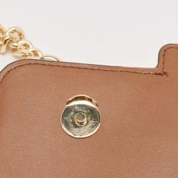 Pre Owned Michael Kors Brown Signature Canvas Large Heather Shoulder Bag