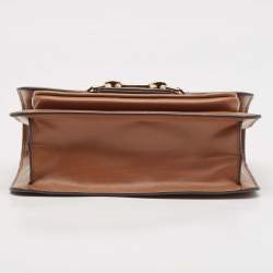 Pre Owned Michael Kors Brown Signature Canvas Large Heather Shoulder Bag