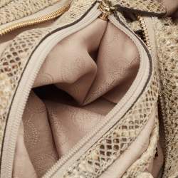Michael Michael Kors Beige Python Effect Leather Lillie Hobo