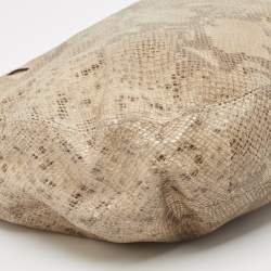 Michael Michael Kors Beige Python Effect Leather Lillie Hobo