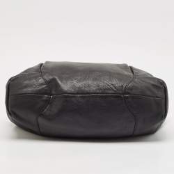Michael Kors Black Leather and Snakeskin Embossed Tonne Hobo