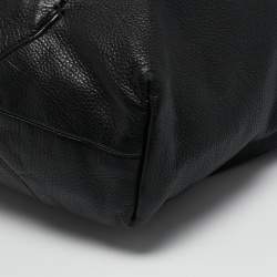 Michael Kors Black Leather and Snakeskin Embossed Tonne Hobo
