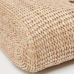 مملوكة مسبقًا Michael Kors Beige/Brown Woven Raffia and Leather Malibu Tote