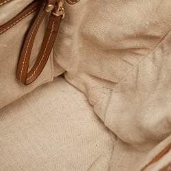 مملوكة مسبقًا Michael Kors Beige/Brown Woven Raffia and Leather Malibu Tote