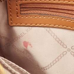 Pre Owned Michael Kors Brown Signature Coated Canvas Medium Parker Crossbody Bag