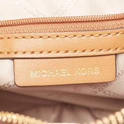 Pre Owned Michael Kors Brown Signature Coated Canvas Medium Parker Crossbody Bag