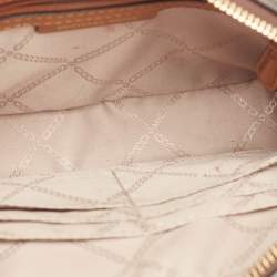 Pre Owned Michael Kors Brown Signature Coated Canvas Medium Parker Crossbody Bag