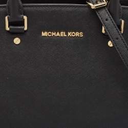 Pre Owned Michael Kors Black Leather Large Selma Tote