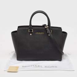 Pre Owned Michael Kors Black Leather Large Selma Tote