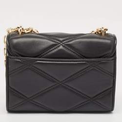 Pre Owned Michael Kors Black Quilted Leather Small Serena Crossbody Bag