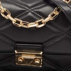 Pre Owned Michael Kors Black Quilted Leather Small Serena Crossbody Bag