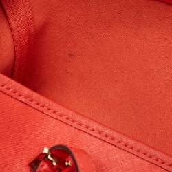 Michael Kors Red Leather Large Jet Set Travel Tote