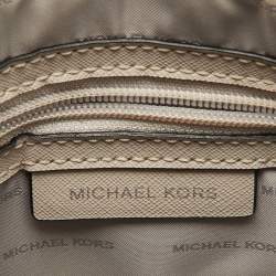 Michael Kors Black/Blue Leather and Coated Canvas Animal Print Mercer Tote