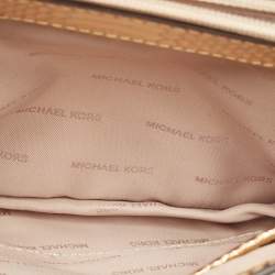 Michael Kors Gold Python Embossed Leather Piper Shoulder Bag