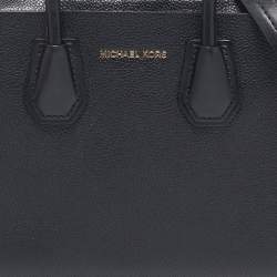 Pre Owned Michael Kors Black Leather Small Belted Mercer Satchel