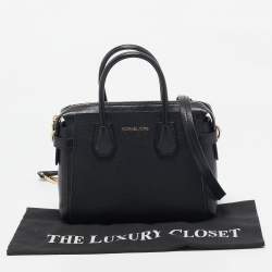 Pre Owned Michael Kors Black Leather Small Belted Mercer Satchel