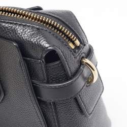 Pre Owned Michael Kors Black Leather Small Belted Mercer Satchel