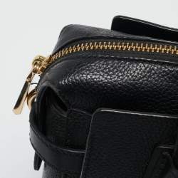 Pre Owned Michael Kors Black Leather Small Belted Mercer Satchel