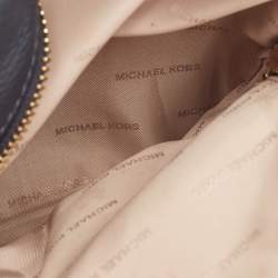 Michael Kors Navy Blue Leather Floral Rhea Backpack