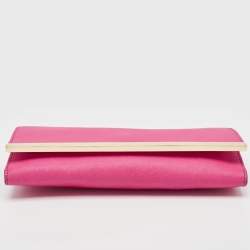 Pre Owned Michael Kors Fuchsia Leather Lana Clutch Bag