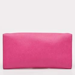 Pre Owned Michael Kors Fuchsia Leather Lana Clutch Bag