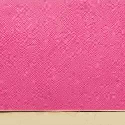 Pre Owned Michael Kors Fuchsia Leather Lana Clutch Bag