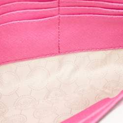 Pre Owned Michael Kors Fuchsia Leather Lana Clutch Bag