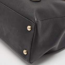 Pre Owned Michael Kors Black Leather Large Jet Set Travel Tote