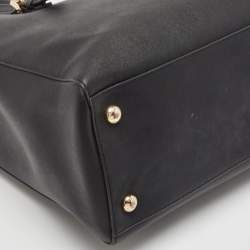 Pre Owned Michael Kors Black Leather Large Jet Set Travel Tote