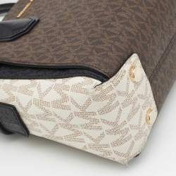 Michael Kors Tricolor Signature Coated Canvas and Leather Mercer Satchel