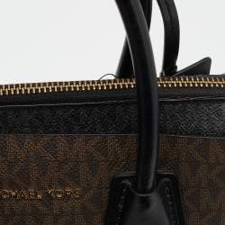 Michael Kors Tricolor Signature Coated Canvas and Leather Mercer Satchel