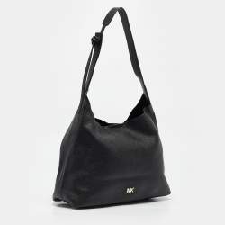 Pre Owned Michael Kors Black Leather Junie Shoulder Bag
