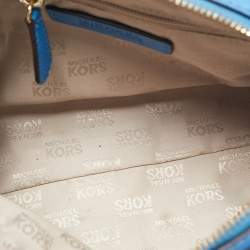 Pre Owned Michael Kors Blue Leather Dome Satchel