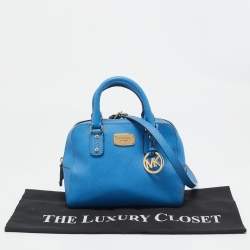 Pre Owned Michael Kors Blue Leather Dome Satchel