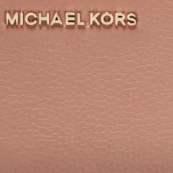 Michael Kors Dusty Pink Leather Jet Set Three Quarter Zip Around Wallet