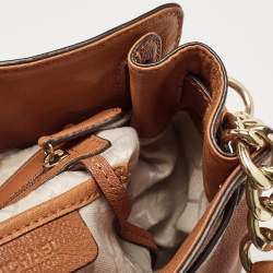 Pre Owned Michael Kors Brown Leather Large Hamilton North South Tote