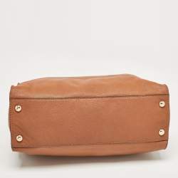 Pre Owned Michael Kors Brown Leather Large Hamilton North South Tote