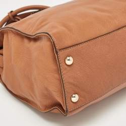 Pre Owned Michael Kors Brown Leather Large Hamilton North South Tote