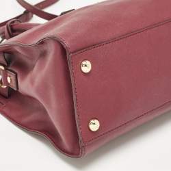 Michael Kors Burgundy Leather East/West Hamilton Tote