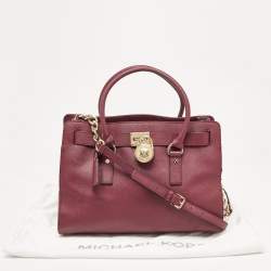 Michael Kors Burgundy Leather East/West Hamilton Tote