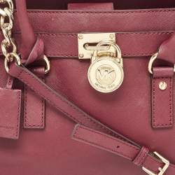 Michael Kors Burgundy Leather East/West Hamilton Tote