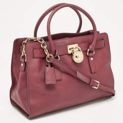 Michael Kors Burgundy Leather East/West Hamilton Tote