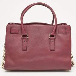 Michael Kors Burgundy Leather East/West Hamilton Tote