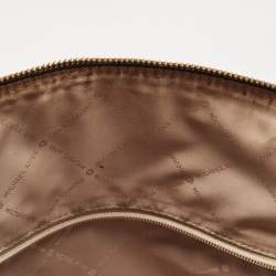 Michael Kors Black/Brown Signature Coated Canvas and Leather Extra Large Emmy Satchel