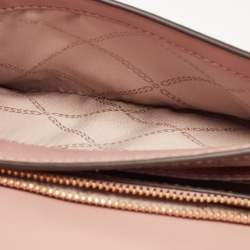 Pre Owned Michael Kors Old Rose Signature Coated Canvas and Leather Jet Set Full Flap Shoulder Bag