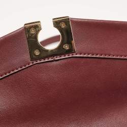 Pre Owned Michael Kors Burgundy Leather Small Lita Shoulder Bag