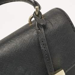 Michael Kors Black Leather Mini Ava Top Handle Bag