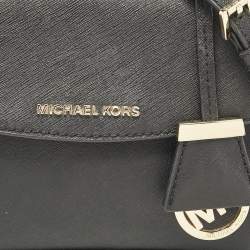 Michael Kors Black Leather Mini Ava Top Handle Bag
