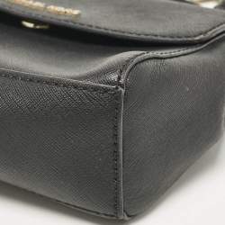 Michael Kors Black Leather Mini Ava Top Handle Bag