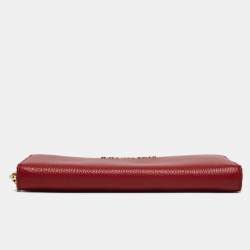 Michael Kors Red Leather Zip Continental Wallet